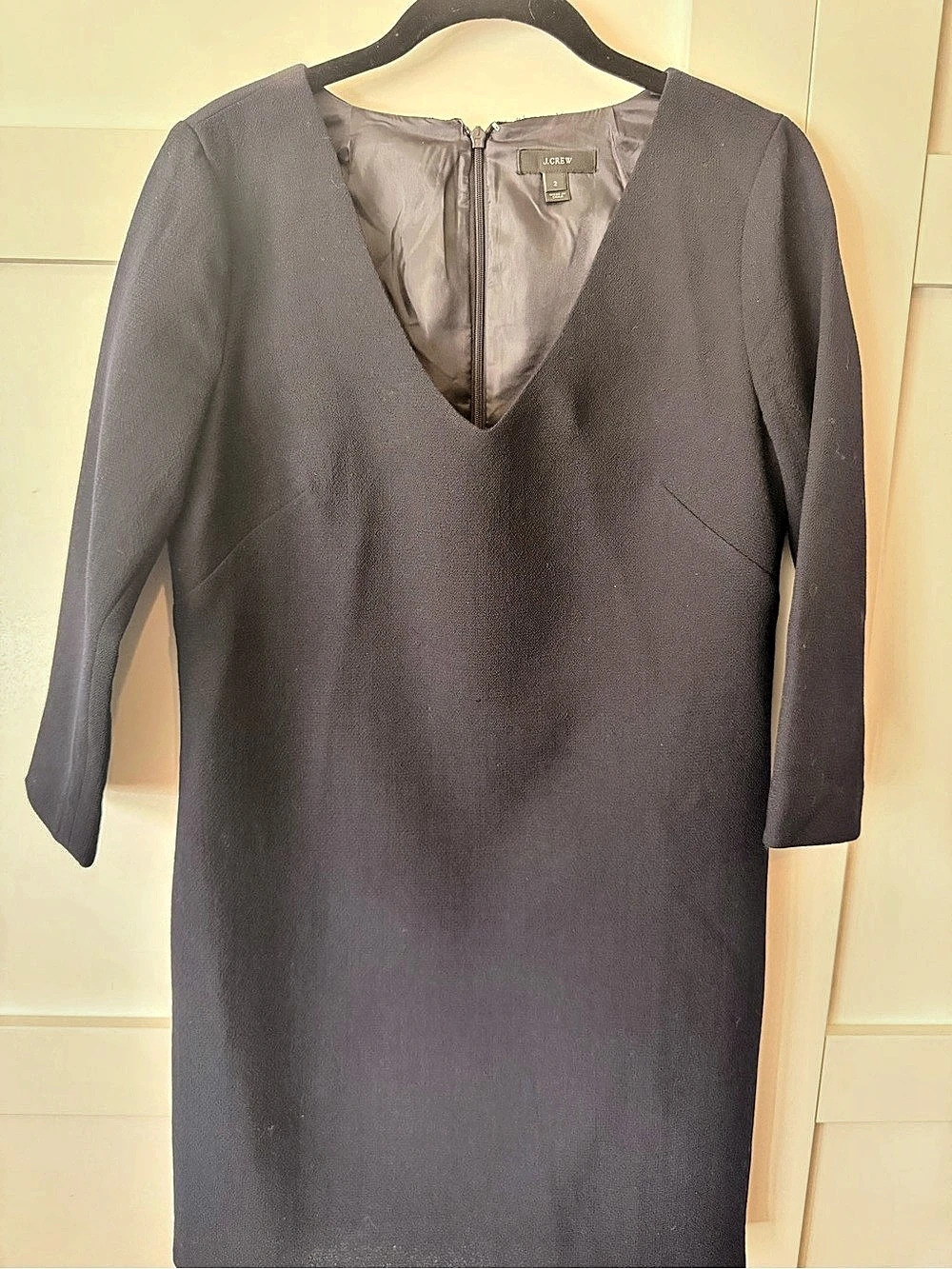 J.Crew navy shift dress in wool crepe Size 2